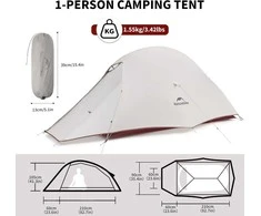 Naturehike lengva vienvietė kempingo kupolinė palapinė Cloud Up Pro, atspari vandeniui, 3 sezonų, 1,55 kg