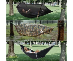 Night Cat vienvietis hamakas-namukas su tinkleliu nuo uodų, neperšlampamas, 2,7 x 1,4 m, Camouflage Pro