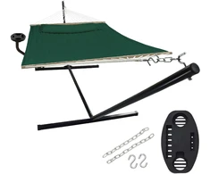 VITA5 dvigubas lauko hamakas su stovu ir staliuku, maksimali apkrova 205 kg, VIT-HMK-DGN-CUP-001-001