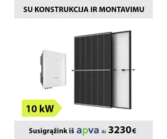 10kW Saulės elektrinės komplektas su montavimu: Sungrow inverteris + TrinaSolar saulės moduliai