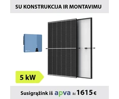 5kW Saulės elektrinės komplektas su montavimu: Solplanet inverteris + TrinaSolar saulės moduliai