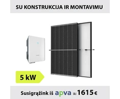 5kW Saulės elektrinės komplektas su montavimu: Sungrow inverteris + TrinaSolar saulės moduliai