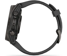 Išmanusis laikrodis Garmin Fenix 8 – 43 mm, AMOLED Sapphire, Pilkos anglies spalvos DLC titanas su juodos / pilkos akmenukų spalvos silikoniniu