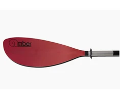 Irklas baidarei AMBER K-1, 225 cm, 60 laipsn., Asymmetric, Fixed shaft, PP/Dural, Raudona