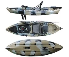 Vienvietė minama žvejybinė baidarė AMBER SCAD 10.1, FLAP pedal, 308 x 88 x 38 cm, Sand Camo, HDPE