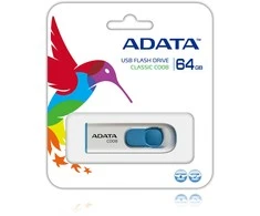 Ištraukiamas atmintukas Adata C008 64GB Baltas/Mėlynas