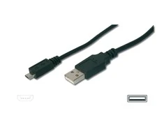 Assmann Electronic DIGITUS USB2.0 kabelis USB A kištukas micro USB kištukas 1m juodas urmu