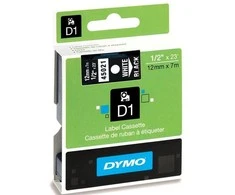 Juostelė DYMO D1 12mm x 7m, vinilinė, balta ant juodo / S0720610 45021
