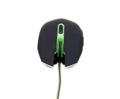 GEMBIRD MUSG-001-G Gembird žaidimų optinė pelė 2400 DPI, 6 mygtukų, USB, juodas su žalias apšvietimu