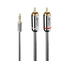 Garso Kabelis - LINDY Cromo Line 3.5mm iki Phono Garso Kabelis M/M, 2 m, Antracito Spalva