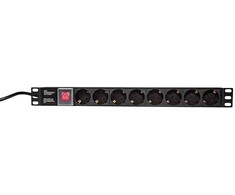 LOGILINK PDU8C01 LOGILINK- 19 PDU 1U 8 Vokietija Lizdas su ON/OFF jungikliu