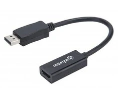Intracom Manhattan 151634 kabelių sąsaja / invertavimo adapteris DisplayPort HDMI Juoda