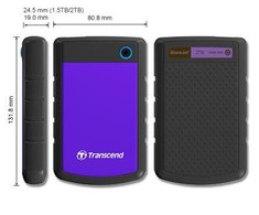 Kietasis išorinis diskas Transcend 25H3P 2.5'' 2TB USB3, Triguba smūgių slopinimo sistema