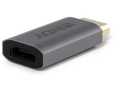 Adapteris - LINDY DisplayPort į HDMI Aktyvus Keitiklis, 8K60Hz, 3840x2160@120Hz, 48Gbps, Pilkas