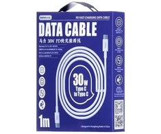 USB kabelis Remax RC-C021 USB-C to USB-C 30W 2.0m baltas