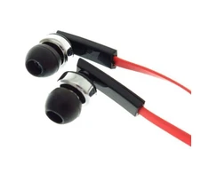 Gembird | Porto ausinės su mikrofonu ir garsumo valdymu su flat kabelis | Su mikrofonu | 3.5 mm | Raudona/Juodas