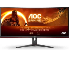 Žaidimų monitorius AOC CU34G2XP/BK, 34", WQHD Curved /3440 x 1440, VA, 180 Hz, 1 ms/ FreeSync Prem/HDR400