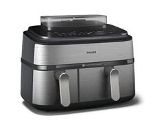 Naujiena Dviejų krepšelių gruzdintuvė su garų funkcija  Philips 5000 Series NA555/00, Sidabrinė