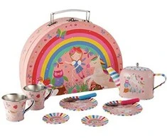 FLOSS &amp; ROCK - Rainbow Fairy Tin Tea Set is Semi Circle Foiled Case - (40P3571)