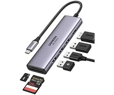 UGREEN CM511 5-in-1 adapteris šakotuvas USB-C – 3x USB3.0 HDMI TF/SD