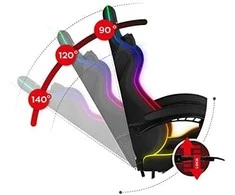 Žaidimų kėdė Huzaro Force 4.7 RGB, Juodos spalvos