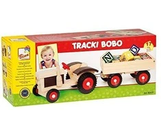 BINO Traktorius su priekaba ir kaladėlėmis „Abėcėlė“, 3+
