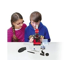 Mikroskopas Bresser Junior Biolux SEL 40–1600x, raudonas
