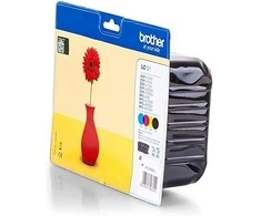 Brother LC-121 Multipack Ink Cartridge, Juodas, Cyan, Magenta, Geltona