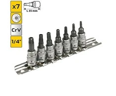 Torx Antgalių Rinkinys TOPEX 39D378 (7 vnt., T10-T40, 1/4"