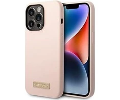 Guess GUHMP14LSBPLP iPhone 14 Pro 6,1" rožinis/rožinis kietas dėklas su silikoniniu logotipu ir MagSafe logotipu