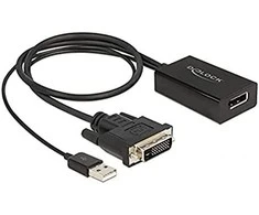Delock Adapteris DVI kištukas prie DisplayPort 1.2 moteriškas juodas 4K 50 cm