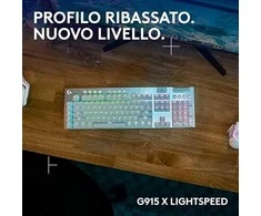 Logitech G915 X Lightspeed belaidė mechaninė klaviatūra | US, TACTILE SWITCHES | Balta