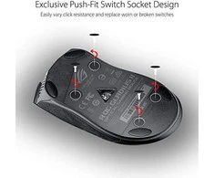 Optinė laidinė pelė Asus ROG Gladius II Core, 6 200-dpi/Omron switches with 50-million-click durability/lightweight - 92,5 g/Aura Sync