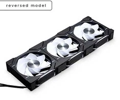 PHANTEKS D30 PWM Reverse Airflow D-RGB, 3-pack - 120mm, juoda
