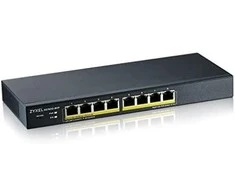 Šakotuvas ZYXEL GS1900-8HP V3, 8-PORT GBE L2 POE SMART SWITCH, 802.3AT, DESKTOP, FANLESS, 77 WATT (5Y WARRANTY)