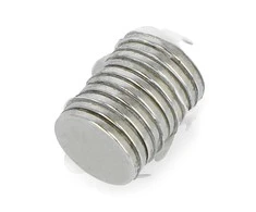Calamite Apvalūs neodimio magnetai Calamit su lipniu sluoksniu N N35/Ni 10x1mm - 10 vnt