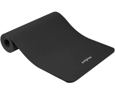 Gimnastikos kilimėlis jogai, pilatesui, fitnesui, 183x61 cm, storis 1.5 cm, NBR medžiaga, juoda, REBEL ACTIVE