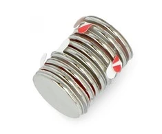 Calamit Neodimio magnetas su lipniu sluoksniu S N35/Ni 15x1.2mm - 10vnt
