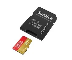 Atminties kortelė SanDisk Extreme Micro SDXC 512GB + SD adapteriai + 1 metų RescuePRO Deluxe iki 190MB/s &amp; 130MB/s Skaitymo/Rašymo greitis A2 C10 V30 UHS-I U3