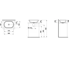 Praustuvas- dubuo ovalus Laufen H8120830001091, 500x135 mm, baltas