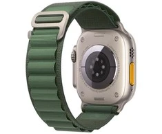 Išmaniojo laikrodžio Apple 4/5/6/7/8/SE/Ultra nailoninis dirželis, Žalios spalvos, 42/44/45/49mm