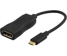 DELTACO Adapteris USB 3.1 DP - USBC male - DisplayPort 19 kontaktų lizdas, 4K , juodas / USBC-DP
