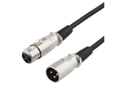 XLR audio kabelis DELTACO 3-pin male - 3-pin female, 26 AWG, 1m, juodas / XLR-1010-K / 00160001