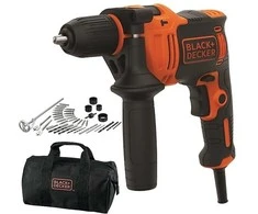 Black &amp; Decker smūginis gręžtuvas BEH710SA40 710W + 40 vnt. priedų + minkštas krepšys