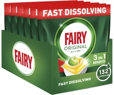 Indaplovių kapsulės Fairy Original All in One Lemon, 132 vnt., citrinų kvapo