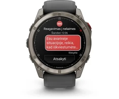 Išmanusis laikrodis Garmin fēnix® 8 Pro – 51 mm, AMOLED Sapphire, titanas su grafito spalvos / juodu silikoniniu dirželiu | 010-03199-11