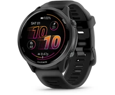 Išmanusis laikrodis Garmin Forerunner® 570 - 47mm, Pilkai melsvos spalvos aliuminis su permatomu juodu / juodu dirželiu