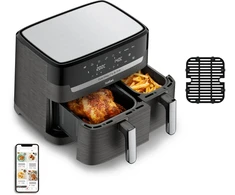 Karšto oro gruzdintuvė Tefal Dual Easy Fry &amp; Grill EY905B, 2700 W, 2 krepšeliai (5,2 litro + 3,1 litro)
