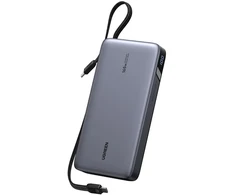 Nešiojama baterija UGREEN PowerBank, 165W, 25,000 mAh, su integruotu laidu