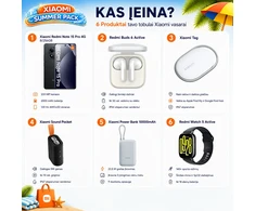 XIAOMI SUMMER PACK: Redmi Note 15 Pro 4G 8/256GB Black + Xiaomi Power Bank 10000 mAh + Xiaomi Sound Pocket + Redmi Buds 6 Active + Xiaomi Tag + Redmi Watch 5 Active